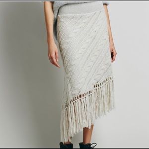 Free people fringe knit skirt